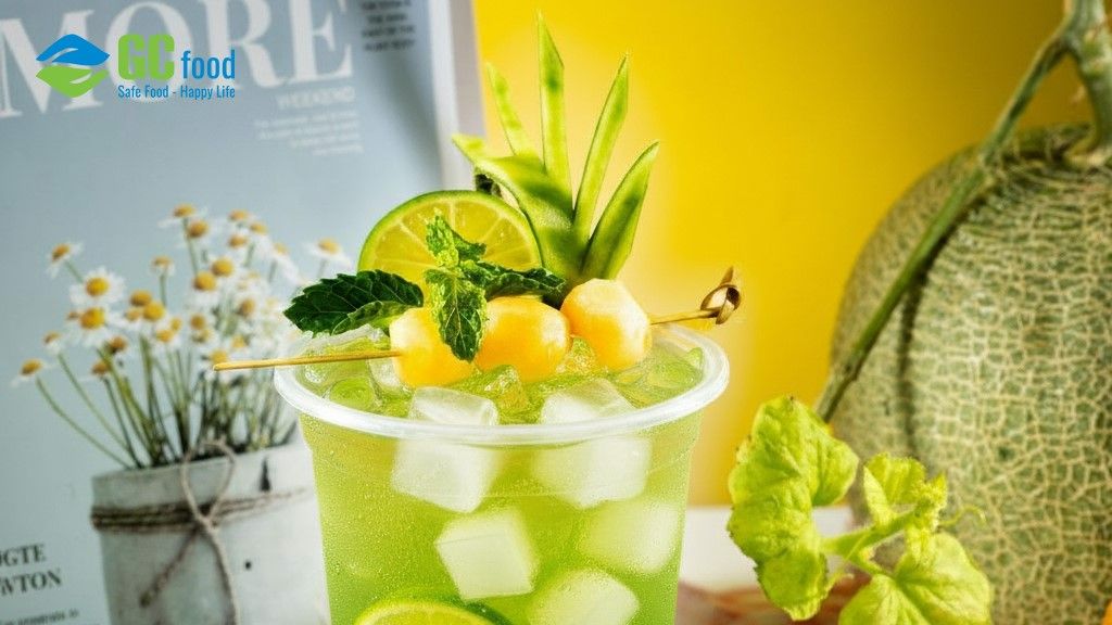 Mello Tea How to make melon tea with crunchy coconut jelly topping at home - GC Food