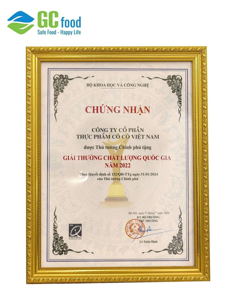 Để được trao tặng GTCLQG, GC Food phải đạt được 7 tiêu chí xét tuyển do Chính phủ ban hành