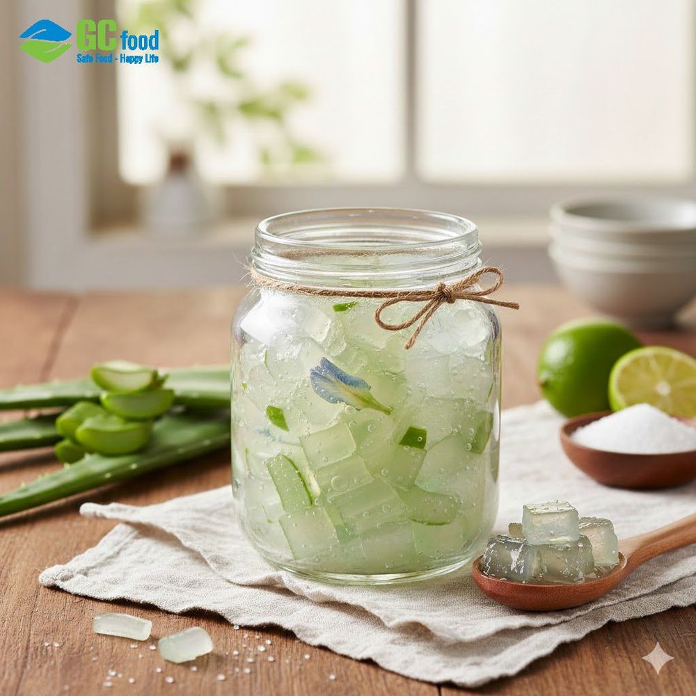 Tết này, hãy thử làm mứt nha đam để khay bánh mứt thêm phần mới lạ và độc đáo.
