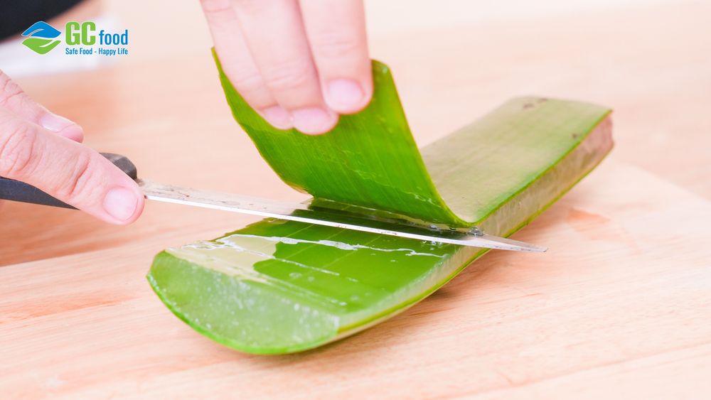 Aloe vera, when eaten raw, must be carefully prepared to remove the sap and slime.