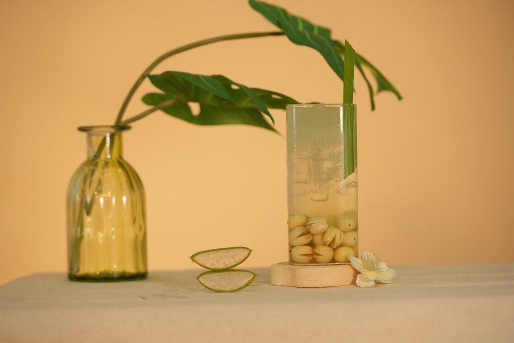 Making an aloe vera chia seed drink with lotus seeds is easy but you need to prepare carefully.