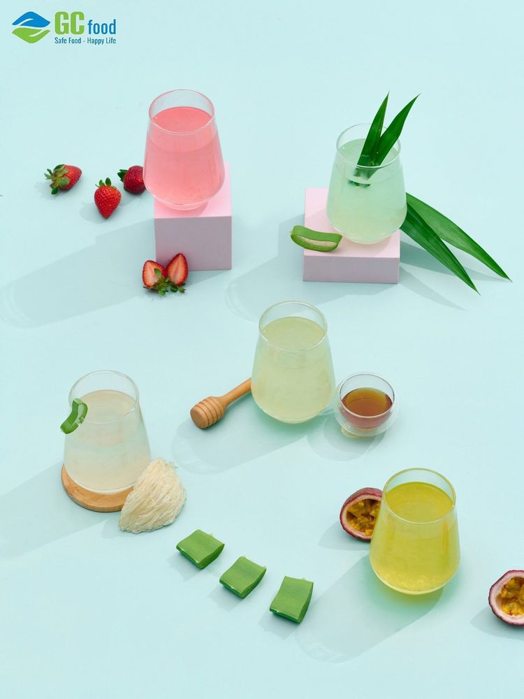 Thạch nha đam GC Food đa dạng hương vị, bạn có thể sử dụng trong các cách chế biến nha đam để uống, giúp món uống thêm sáng tạo. 