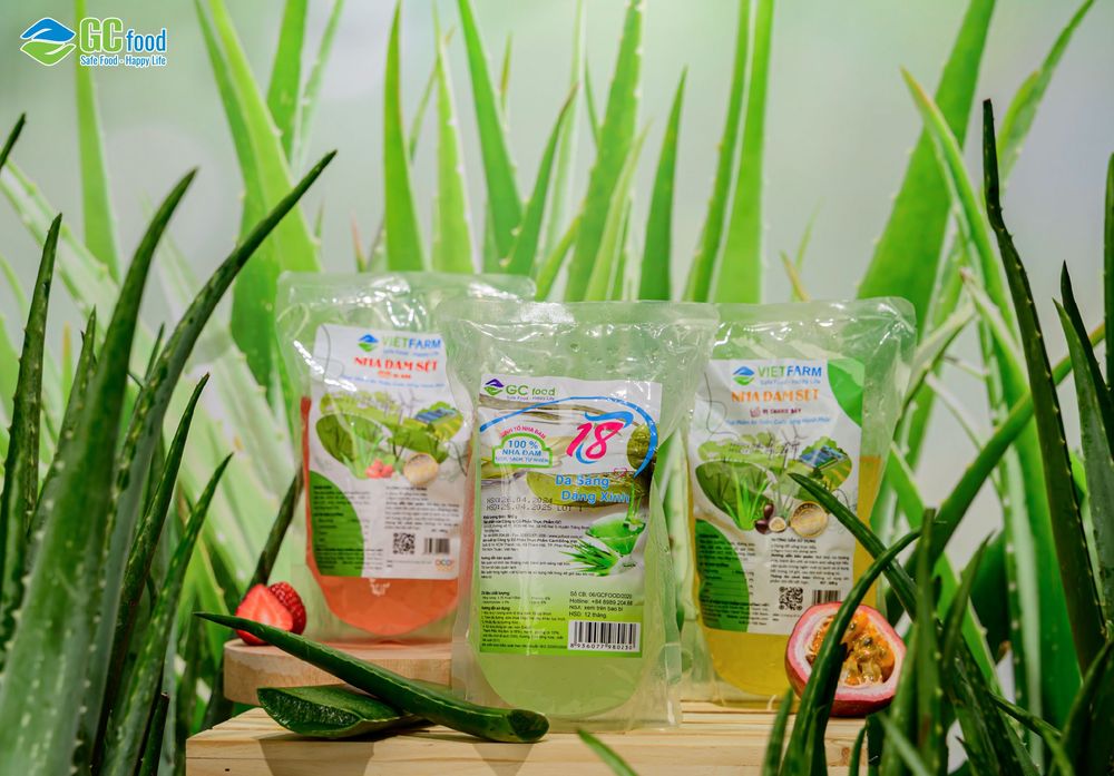 Nha đam GC Food chế biến sẵn, đạt tiêu chuẩn chất lượng quốc tế.