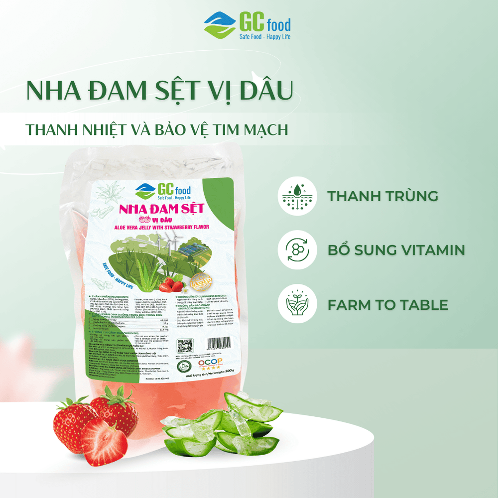 Refreshing aloe vera topping from G.C Food Joint Stock Company.