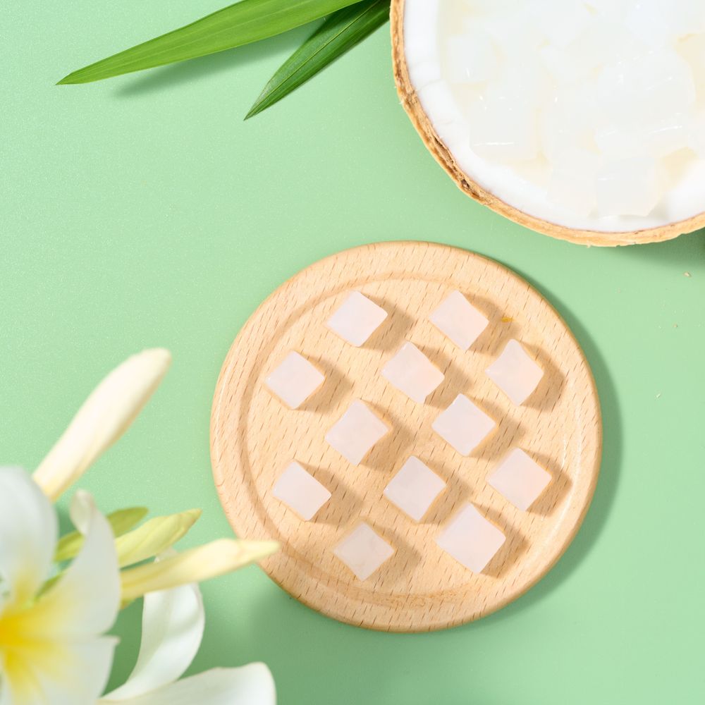 Uniformly cut nata de coco cubes can make any dish look and taste better