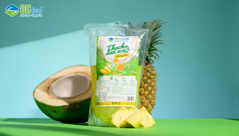 Thạch dừa của GC Food thơm ngọt, giòn dai và an toàn.

