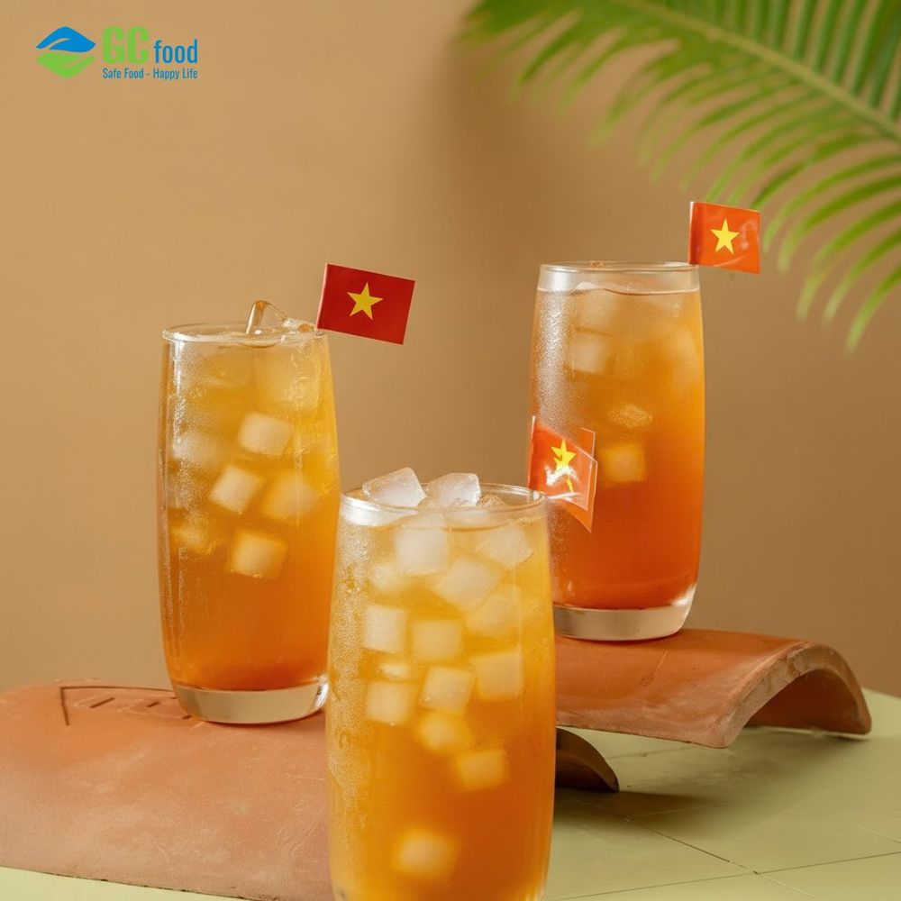 Thạch dừa GC Food làm tăng sự hấp dẫn cho trà kombucha trái cây.