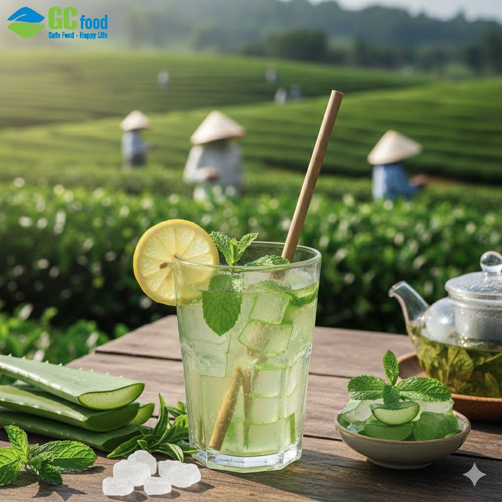 Trà xanh nha đam là một loại đồ uống ít calo hỗ trợ kiểm soát cân nặng.