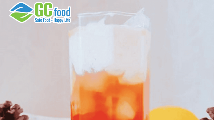 How to make peach milk tea with coconut jelly topping at home easily