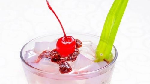 Beat the summer heat with jasmine raspberry tea and shredded coconut jelly